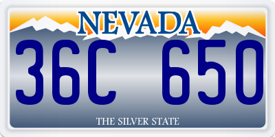 NV license plate 36C650