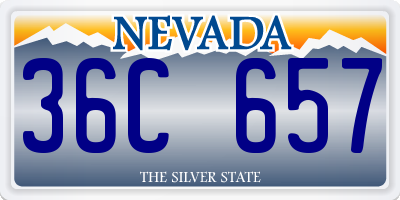 NV license plate 36C657