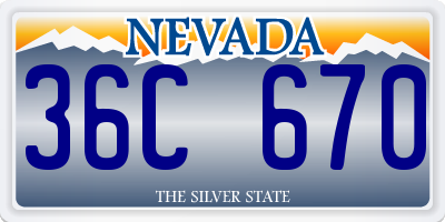 NV license plate 36C670