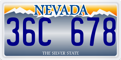 NV license plate 36C678