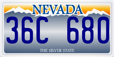 NV license plate 36C680
