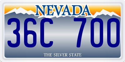 NV license plate 36C700