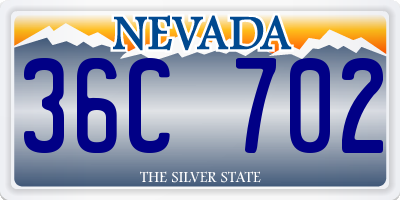 NV license plate 36C702