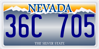 NV license plate 36C705