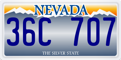 NV license plate 36C707