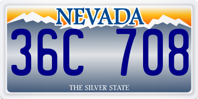 NV license plate 36C708