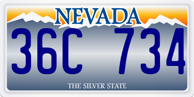 NV license plate 36C734