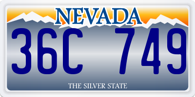 NV license plate 36C749