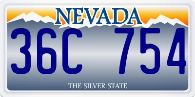 NV license plate 36C754