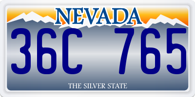 NV license plate 36C765