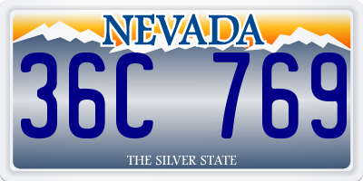 NV license plate 36C769