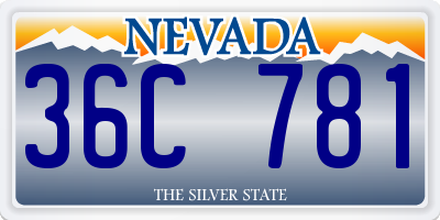 NV license plate 36C781