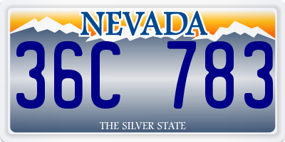 NV license plate 36C783