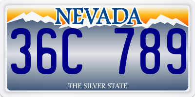 NV license plate 36C789