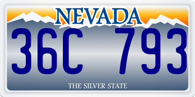 NV license plate 36C793