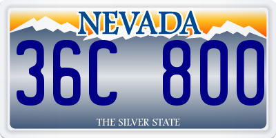 NV license plate 36C800