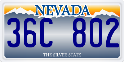 NV license plate 36C802