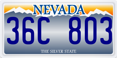 NV license plate 36C803