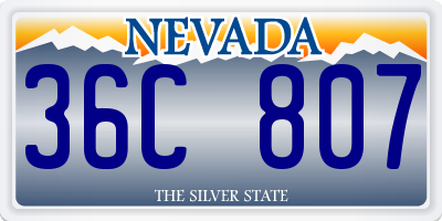 NV license plate 36C807