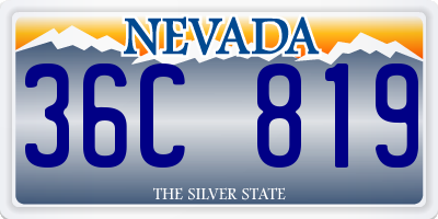 NV license plate 36C819