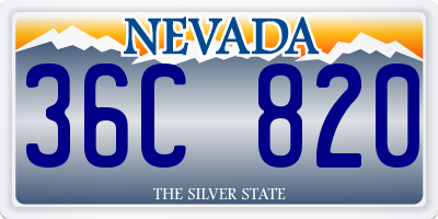 NV license plate 36C820