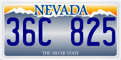 NV license plate 36C825