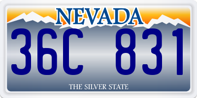 NV license plate 36C831