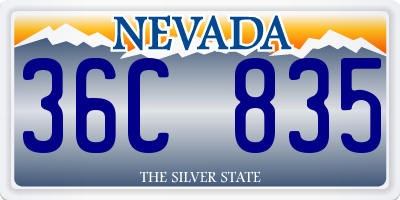 NV license plate 36C835