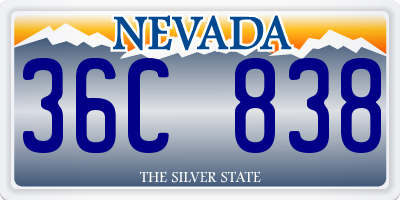 NV license plate 36C838