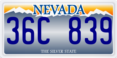 NV license plate 36C839