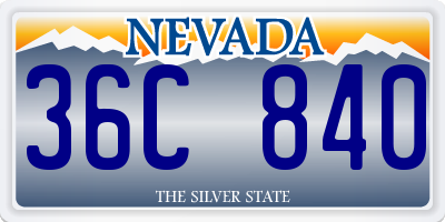 NV license plate 36C840
