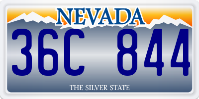 NV license plate 36C844