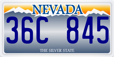 NV license plate 36C845