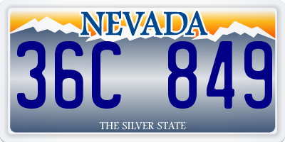 NV license plate 36C849