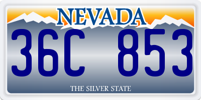 NV license plate 36C853