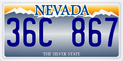 NV license plate 36C867