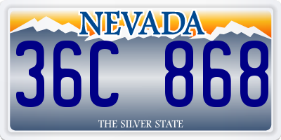 NV license plate 36C868