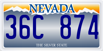 NV license plate 36C874