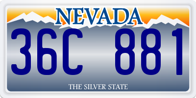 NV license plate 36C881