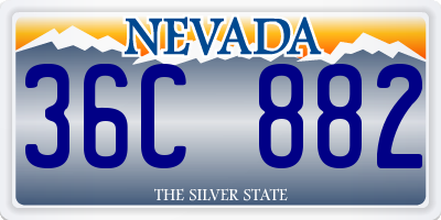 NV license plate 36C882