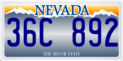 NV license plate 36C892