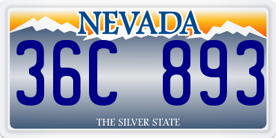 NV license plate 36C893