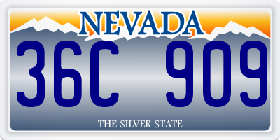 NV license plate 36C909
