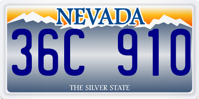 NV license plate 36C910