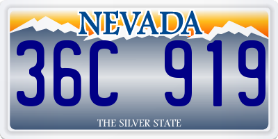 NV license plate 36C919