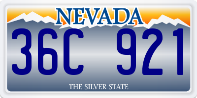 NV license plate 36C921