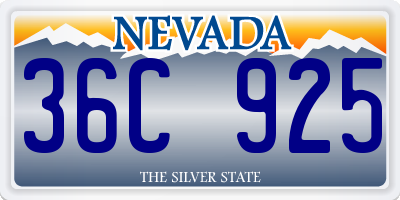 NV license plate 36C925