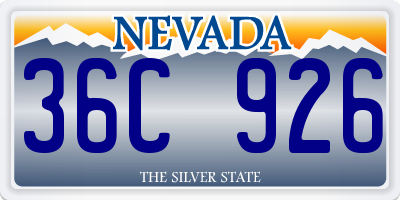 NV license plate 36C926