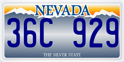 NV license plate 36C929