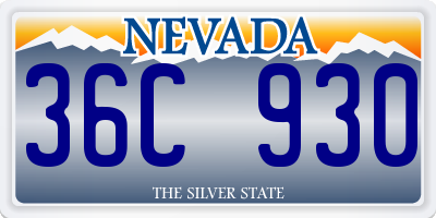 NV license plate 36C930